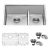 41SJ4 fX0TL. SL160 | 6 Best Stainless Scratch Resistant Kitchen Sink Reviews Ruvati 28-inch Low-Divide Undermount Tight Radius 60/40 Double Bowl 16 Gauge Stainless Steel Kitchen...