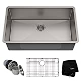 51oOF+W8OPL. SL160 | 14 Best Kitchen Sinks 2021 Reviews (Ultimate Buying Guide) Kraus KHU100-32 Standart PRO 16 Gauge Undermount Single Bowl Stainless Steel Kitchen Sink, 32 Inch